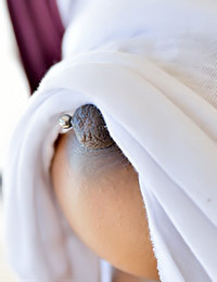 Naughty ebony teen babe Sasha is a sexy schoolgirl masturbating after class.